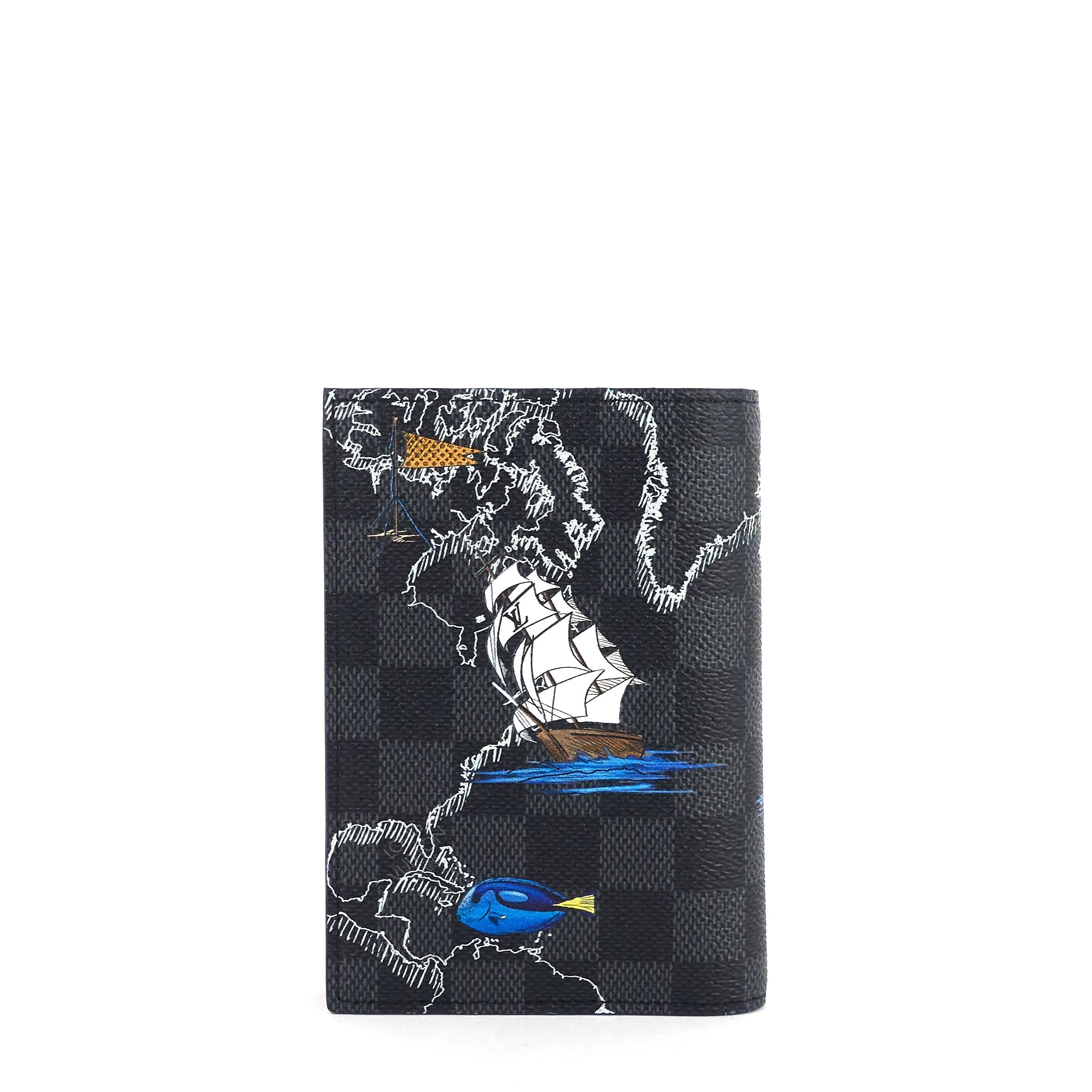Louis Vuitto Damier Graphite Map Limited Edition Passport Cover