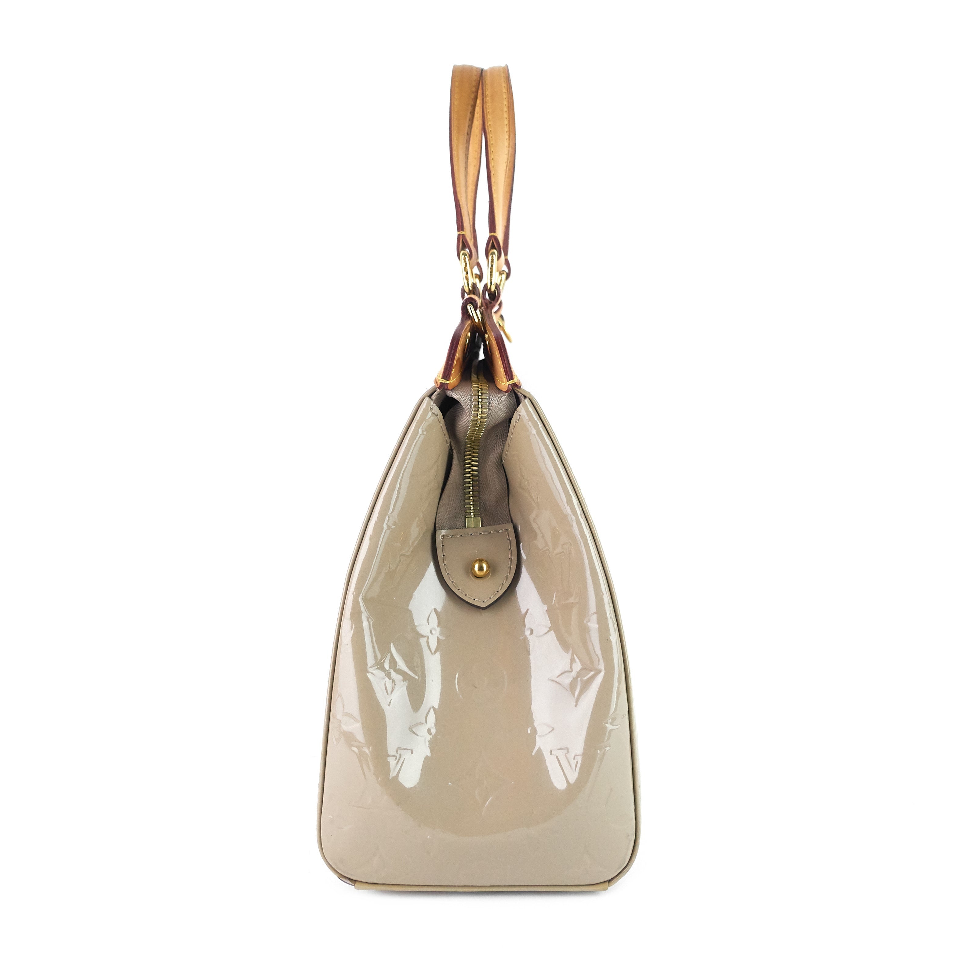 Louis Vuitto Brea MM Beige Poudre Monogram Vernis Leather Bag