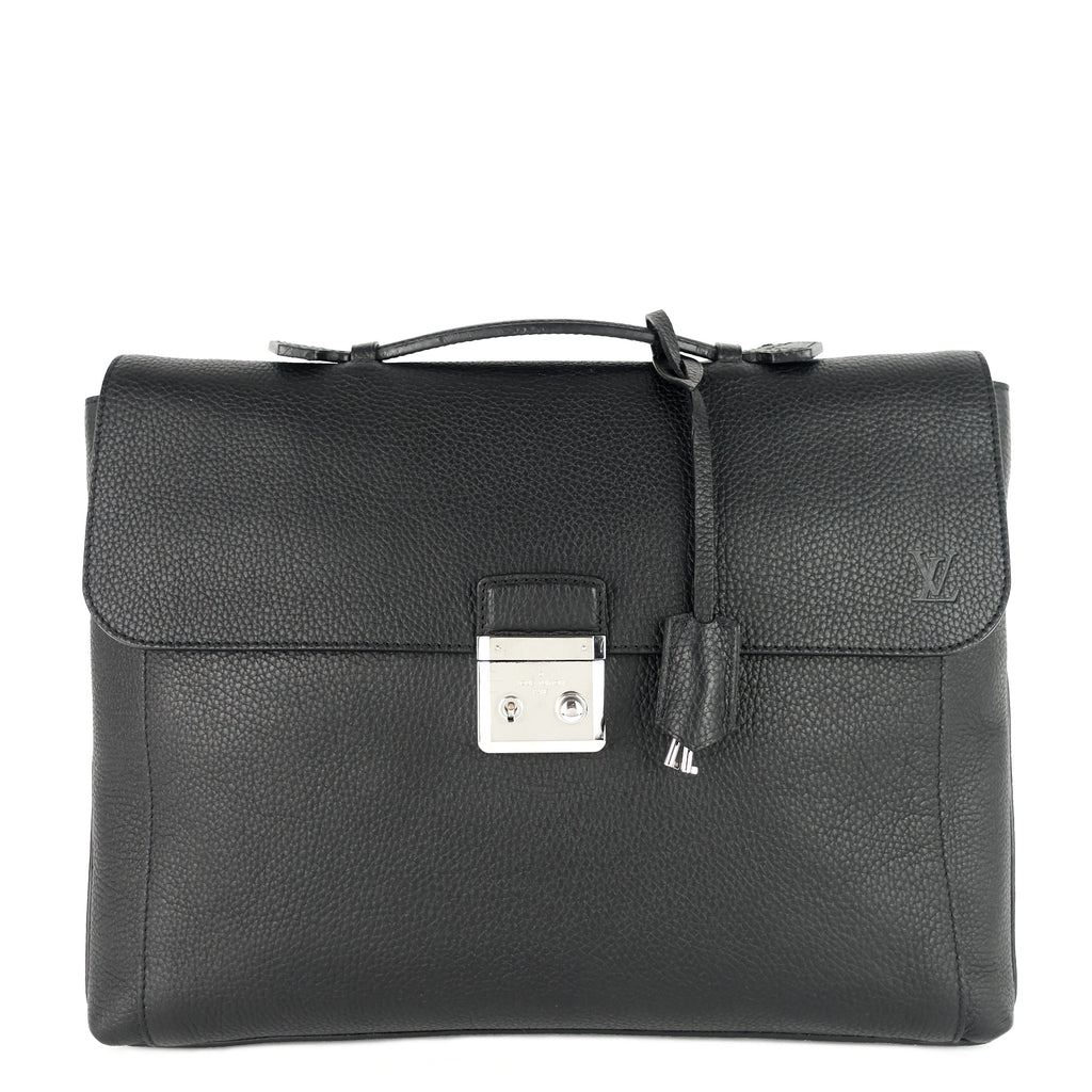 Louis Vuitto Serviette Dorian Taurillon Leather Briefcase Bag