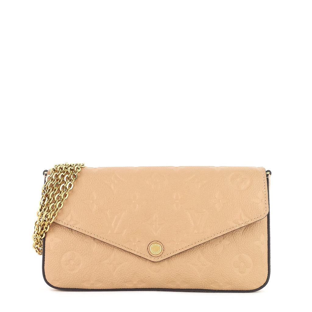Louis Vuitto Pochette FÃ©licie Monogram Empreinte Leather Chain Wallet Bag