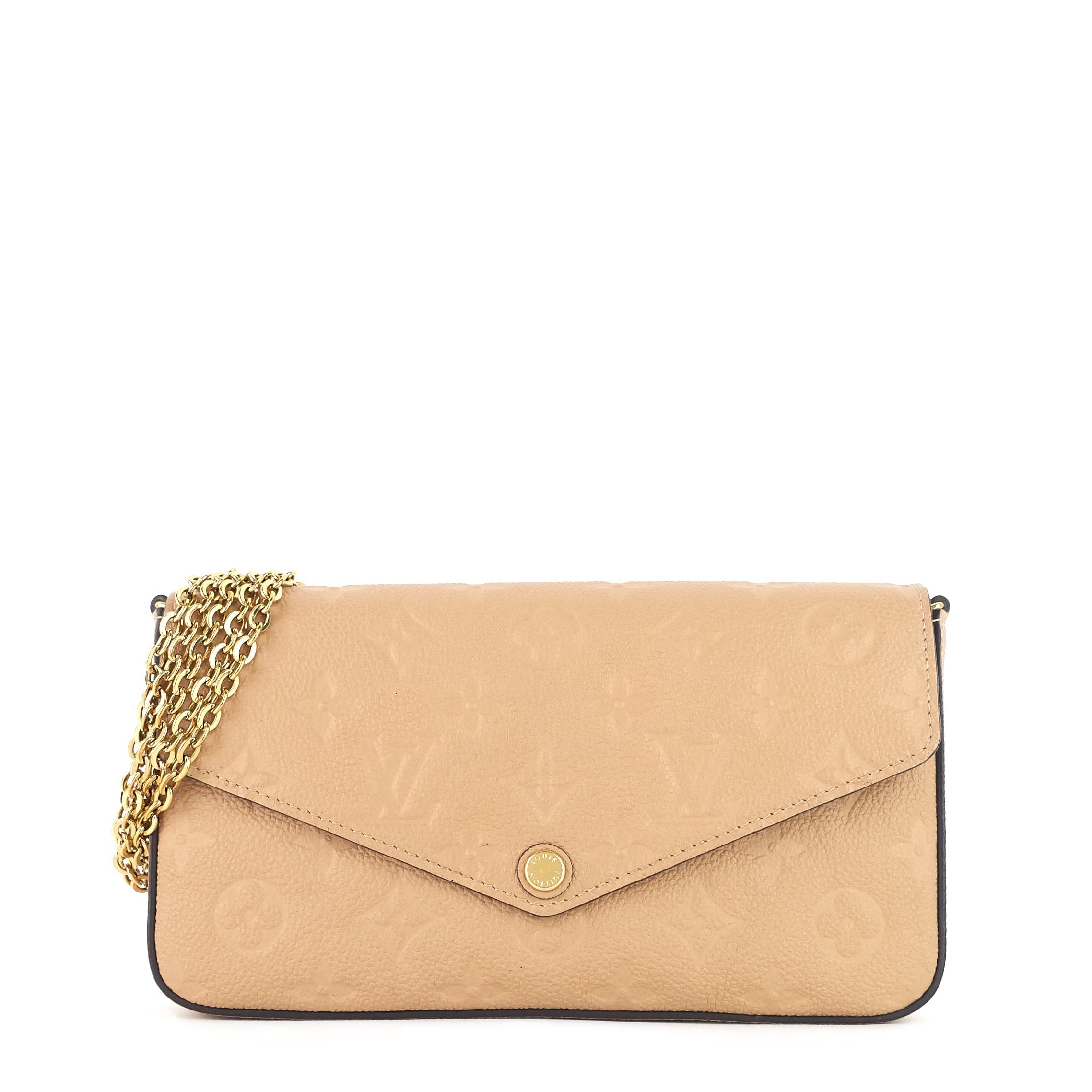 Louis Vuitto Pochette FÃ©licie Monogram Empreinte Leather Chain Wallet Bag