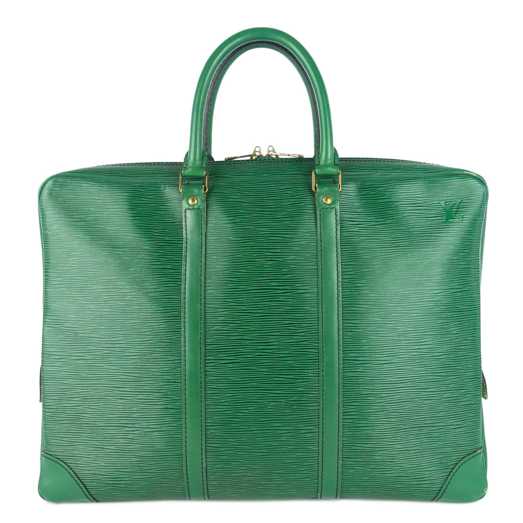 Louis Vuitto Porte-Documents Voyage Green Epi Leather Briefcase Bag