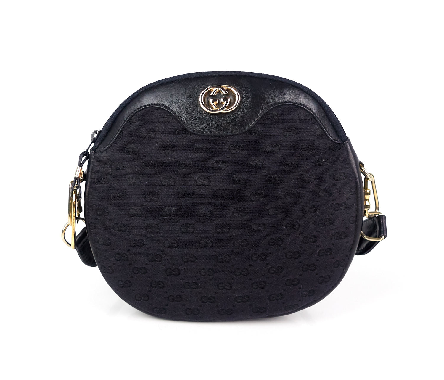 Gucci Monogram Canvas and Leather Vintage Bag