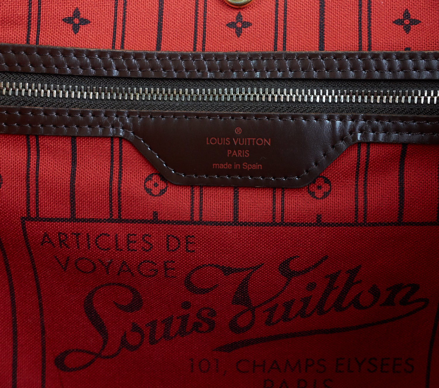 Louis Vuitto Neverfull MM Damier Ebene Canvas Bag