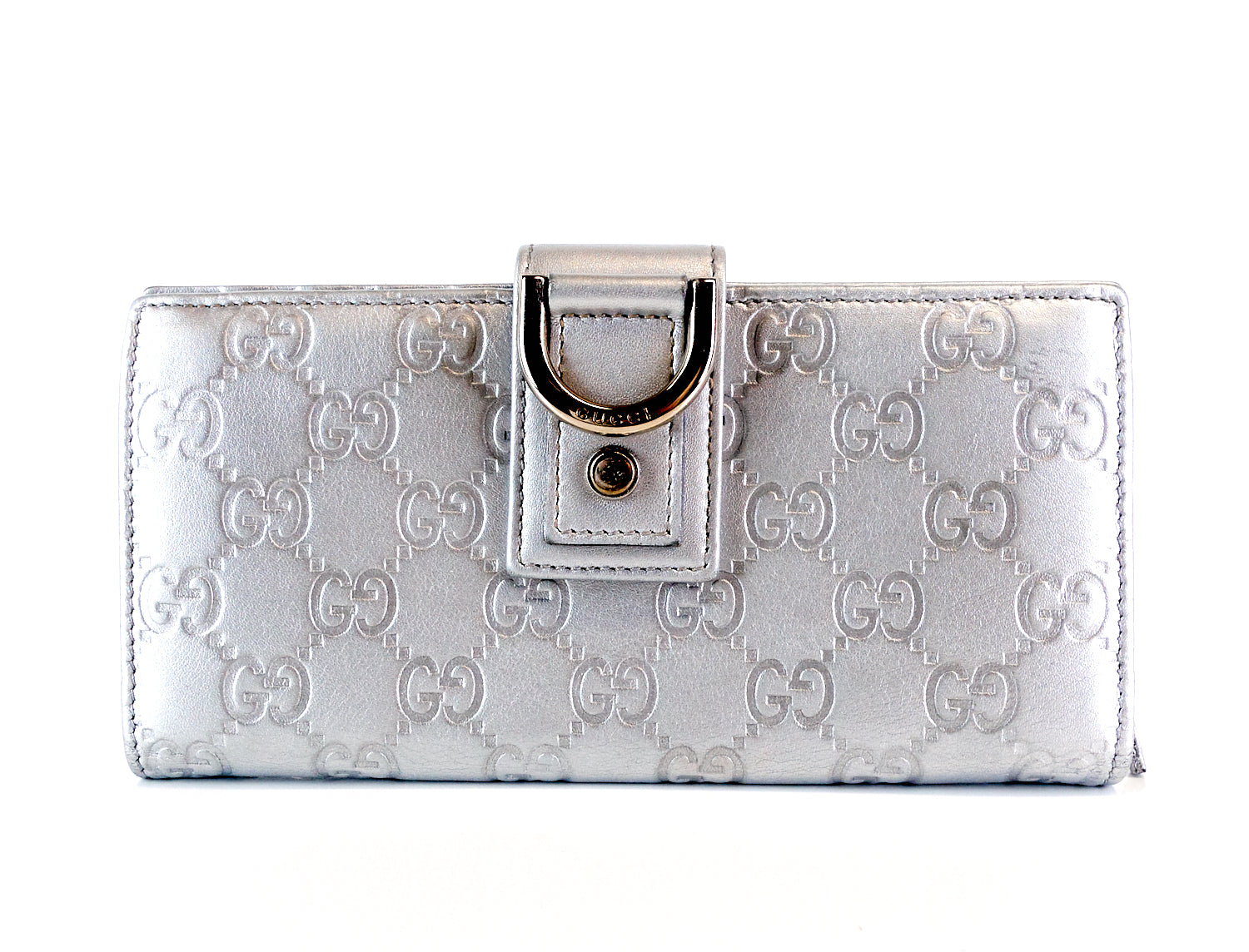 Gucci Guccissima Leather Continental D-Ring Wallet