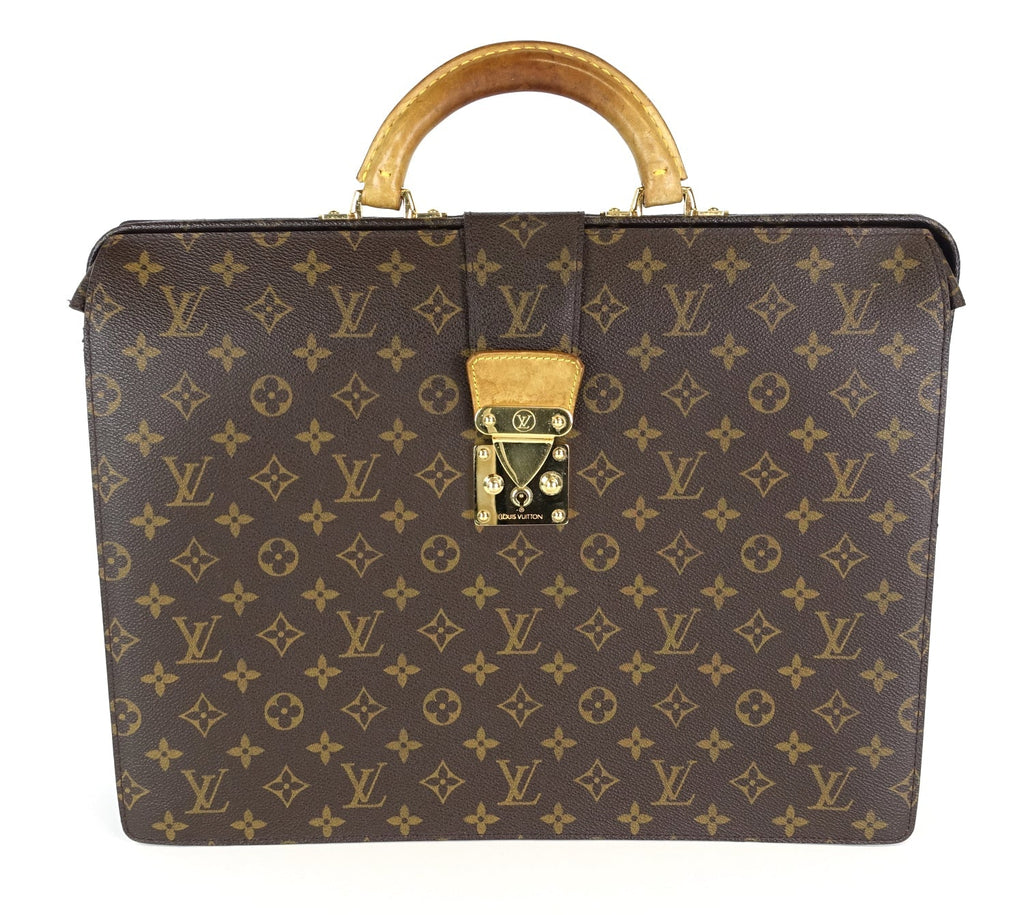 Louis Vuitto Serviette Fermoir Monogram Canvas Briefcase Bag