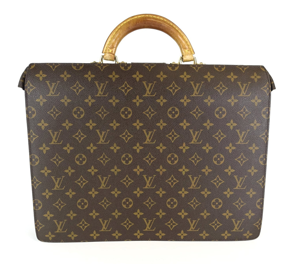 Louis Vuitto Serviette Fermoir Monogram Canvas Briefcase Bag