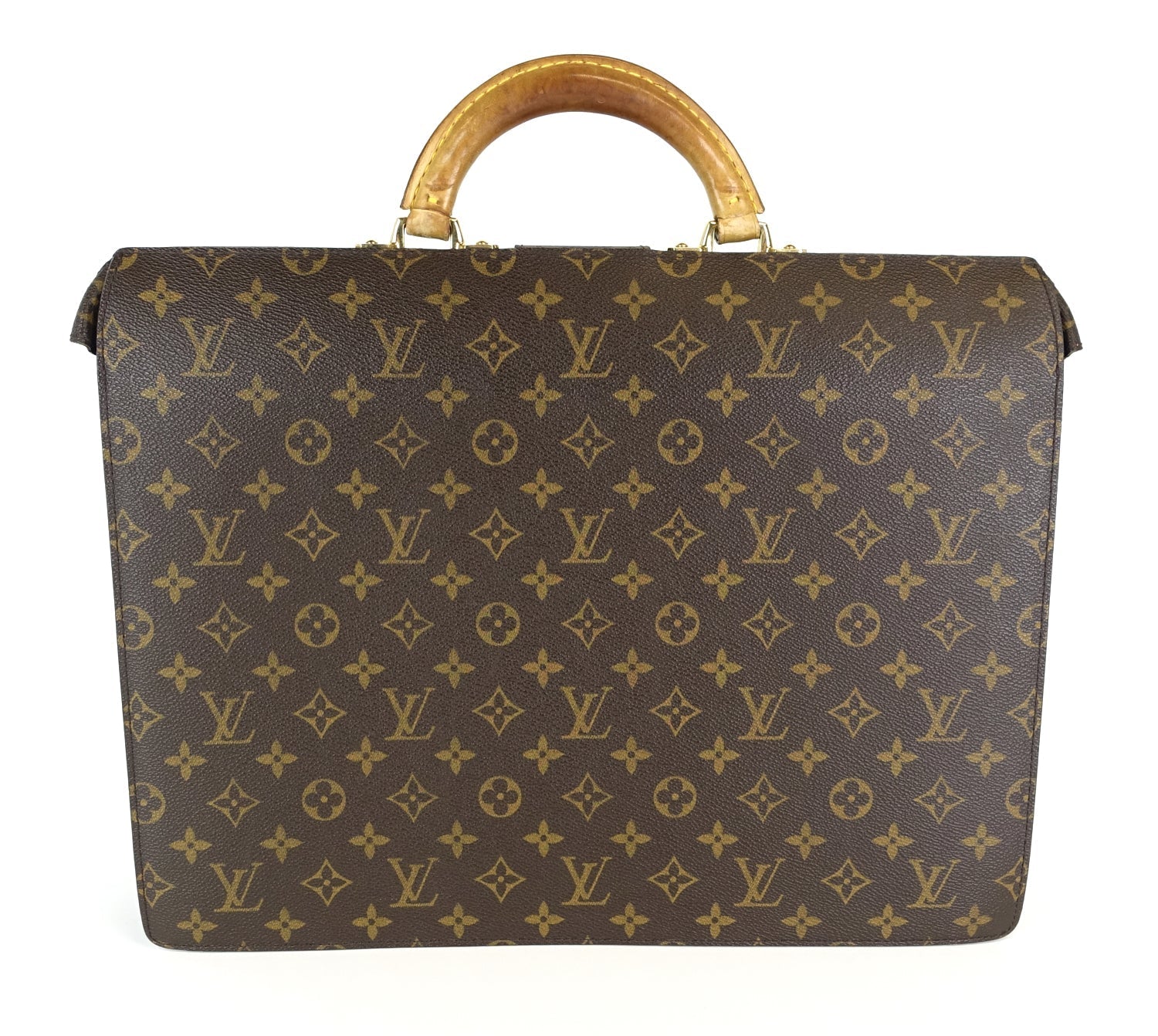 Louis Vuitto Serviette Fermoir Monogram Canvas Briefcase Bag