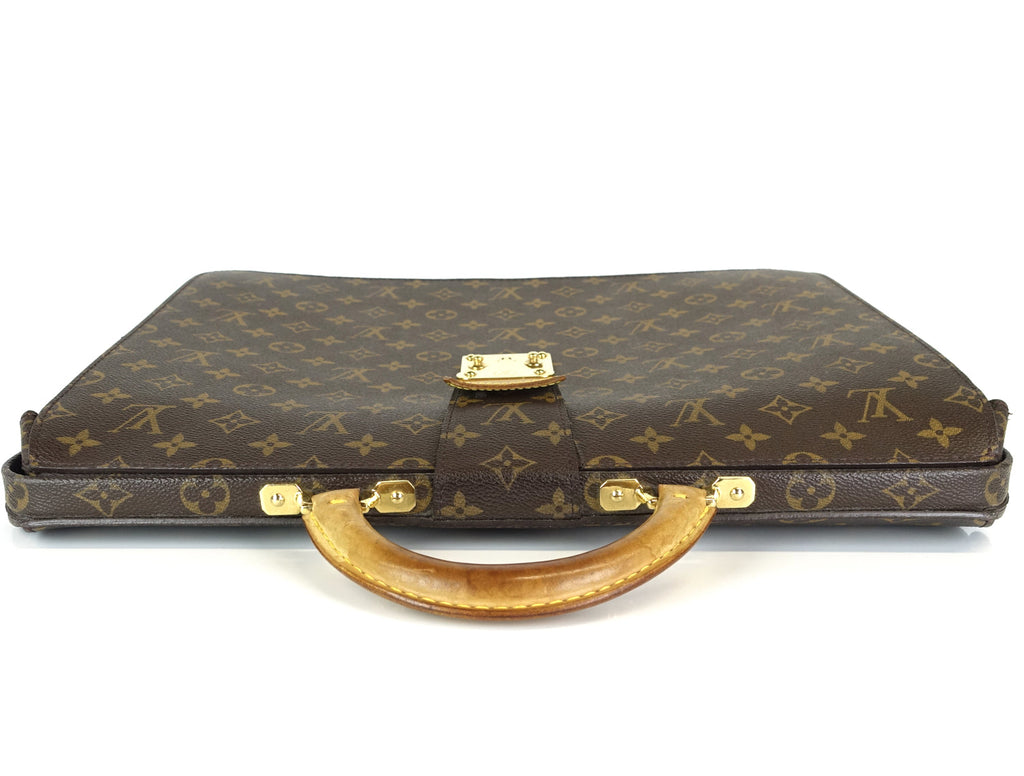 Louis Vuitto Serviette Fermoir Monogram Canvas Briefcase Bag