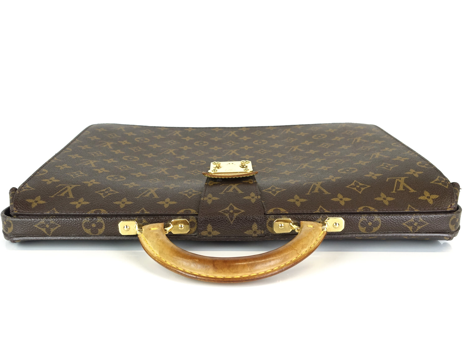 Louis Vuitto Serviette Fermoir Monogram Canvas Briefcase Bag