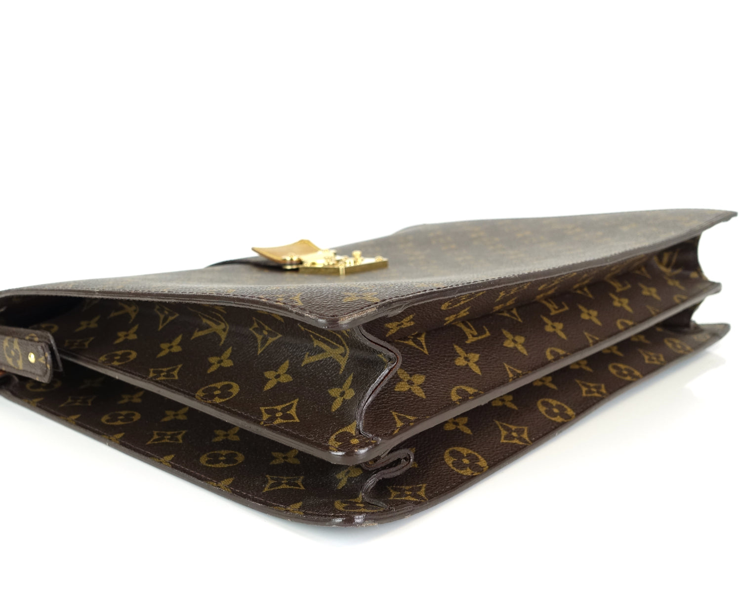 Louis Vuitto Serviette Fermoir Monogram Canvas Briefcase Bag