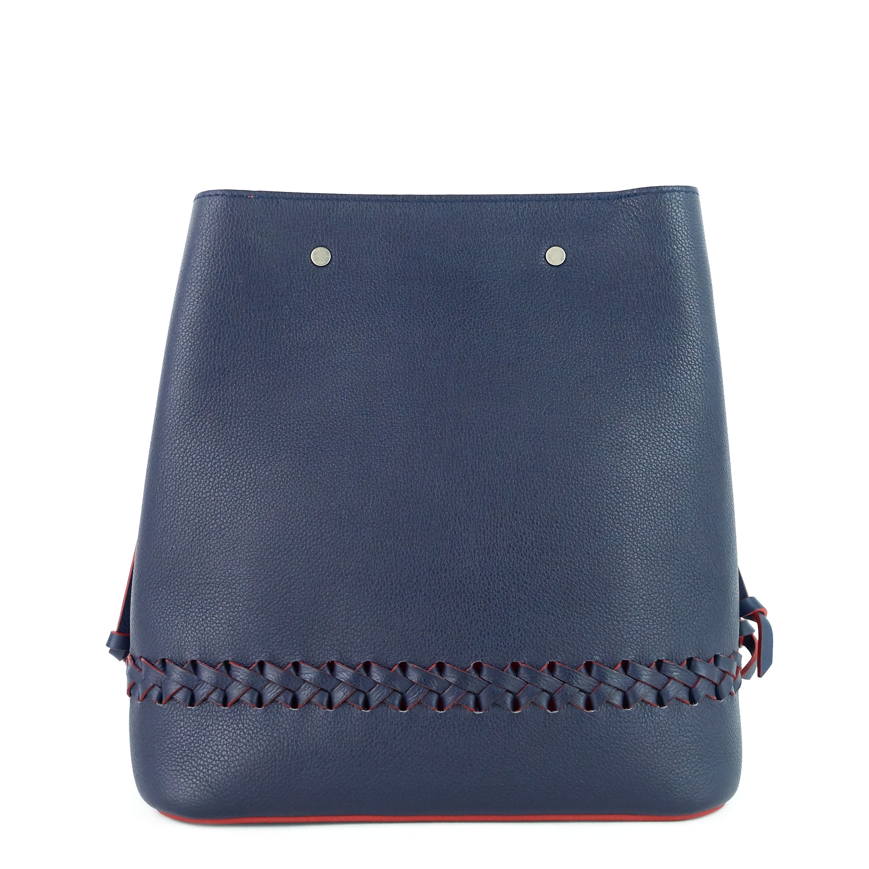 Louis Vuitto LockMe Calfskin Leather Braided Bucket Bag