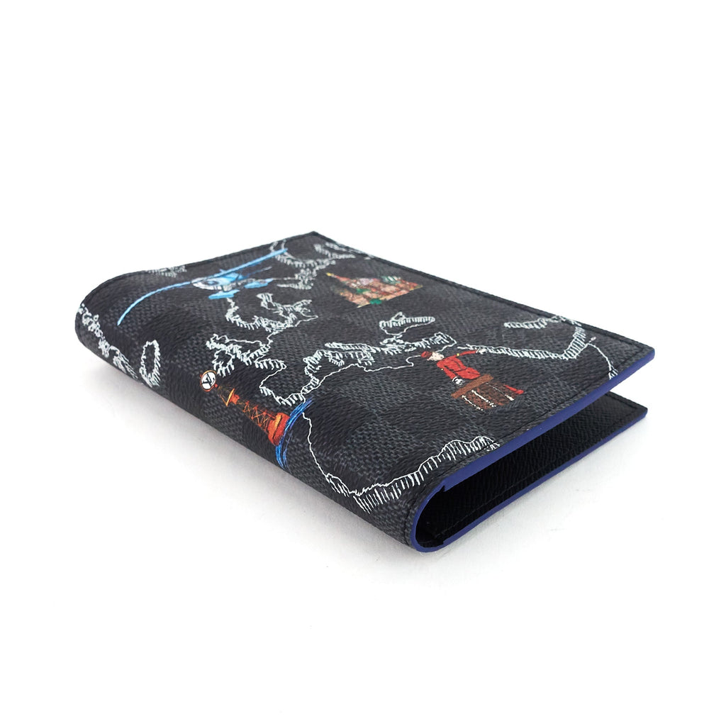 Louis Vuitto Damier Graphite Map Limited Edition Passport Cover