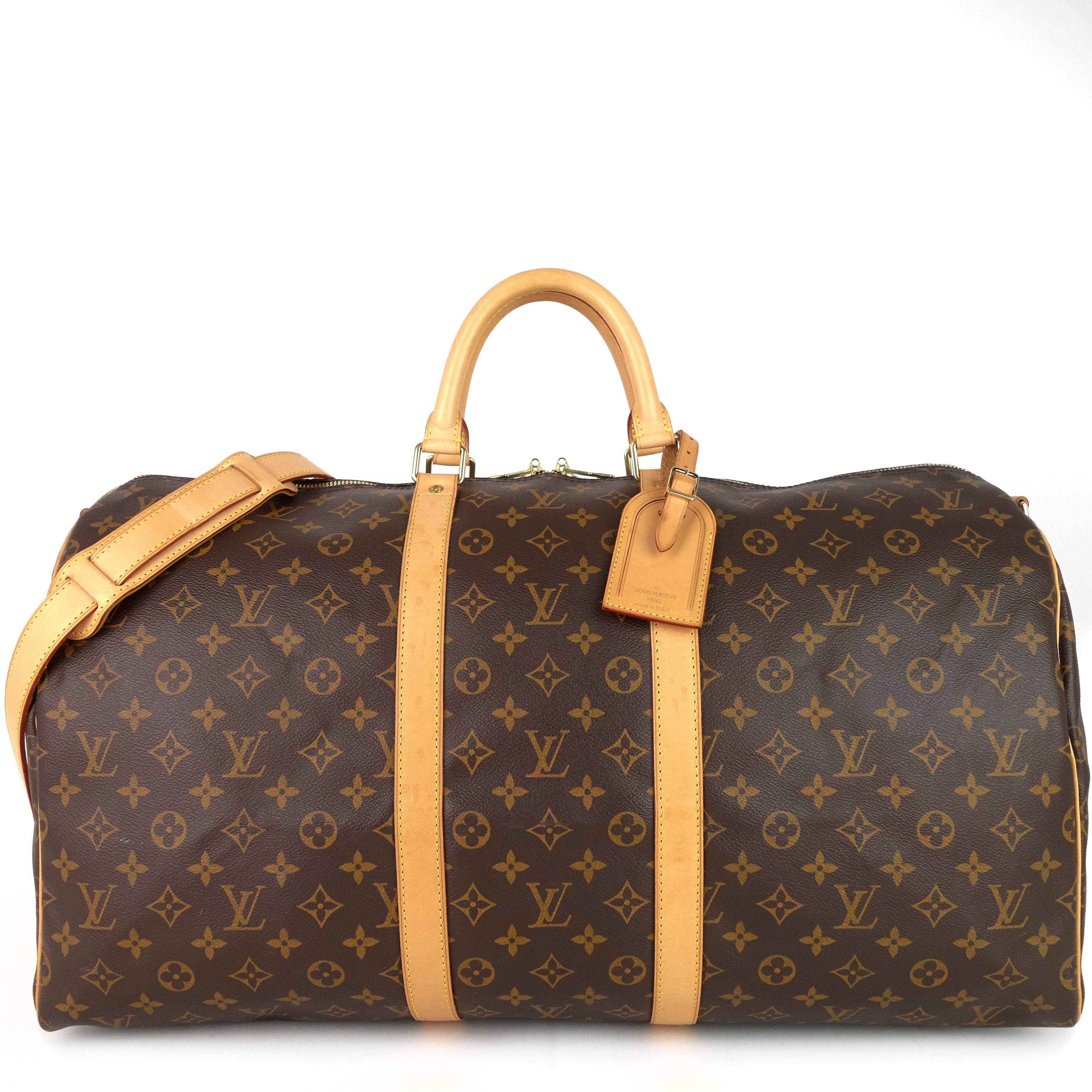 Louis Vuitto Keepall Bandouliere 55 Monogram Canvas Bag