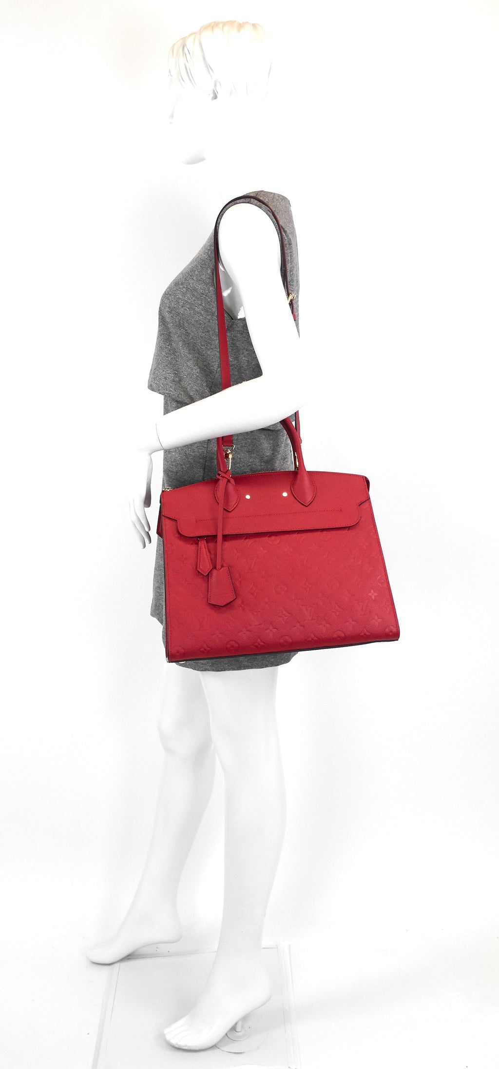 Louis Vuitto Pont-Neuf GM Red Monogram Empreinte Leather Bag