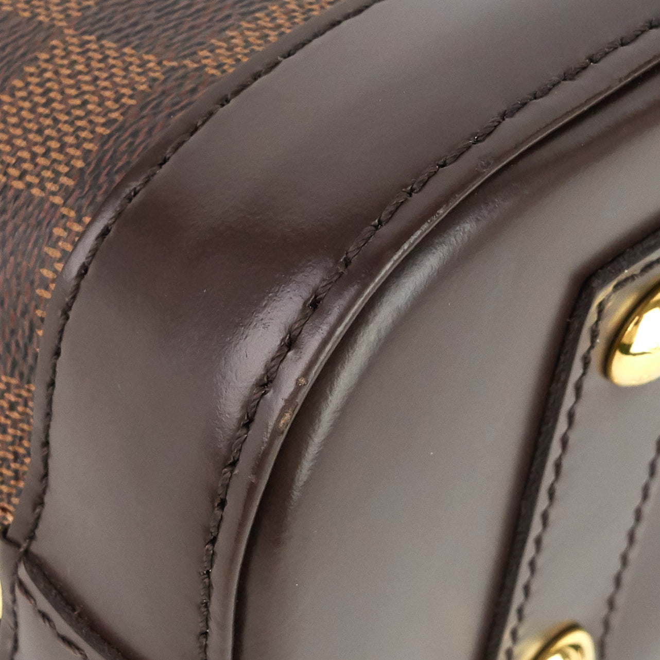 Louis Vuitto Alma BB Damier Ebene Canvas Handbag