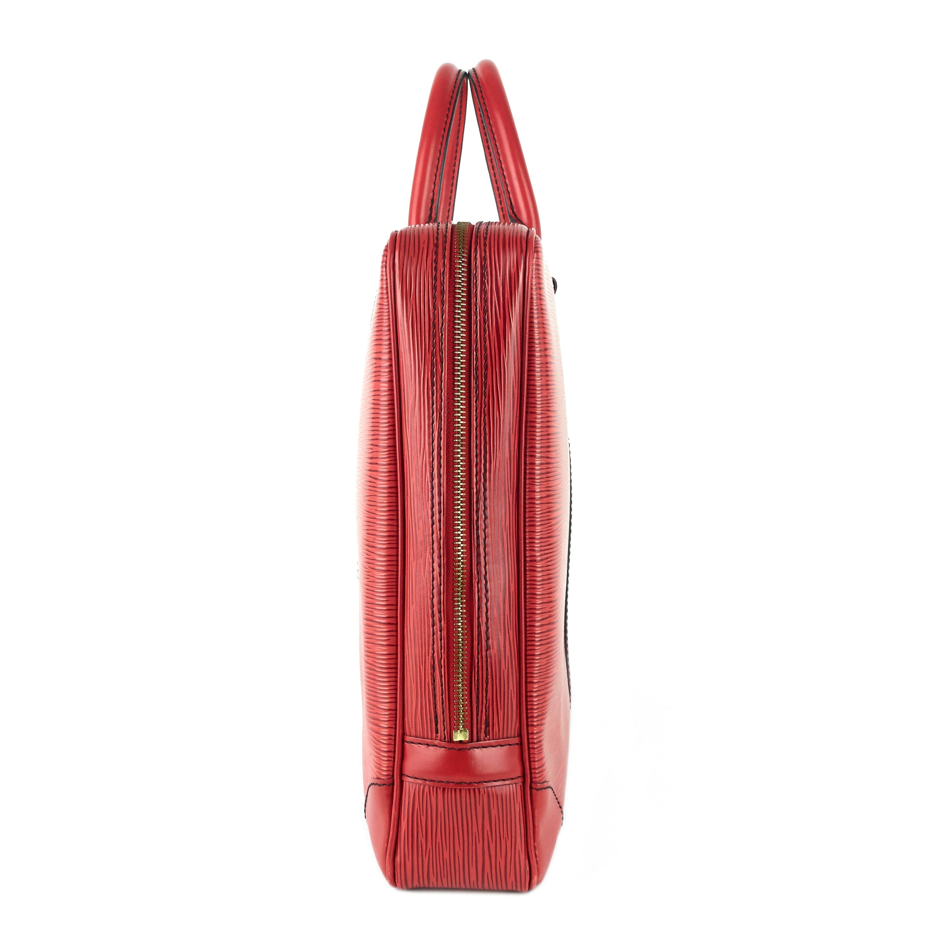 Louis Vuitto Porte-Documents Voyage Red Epi Leather Briefcase Bag