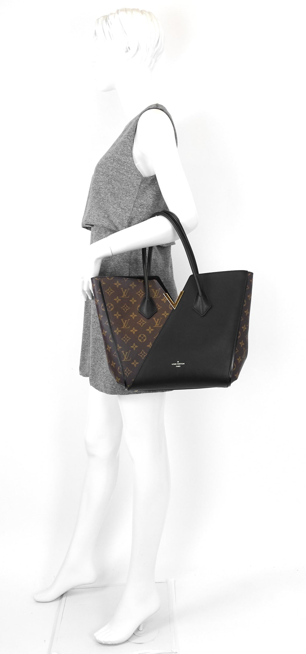Louis Vuitto Kimono Monogram Canvas and Black Leather Bag