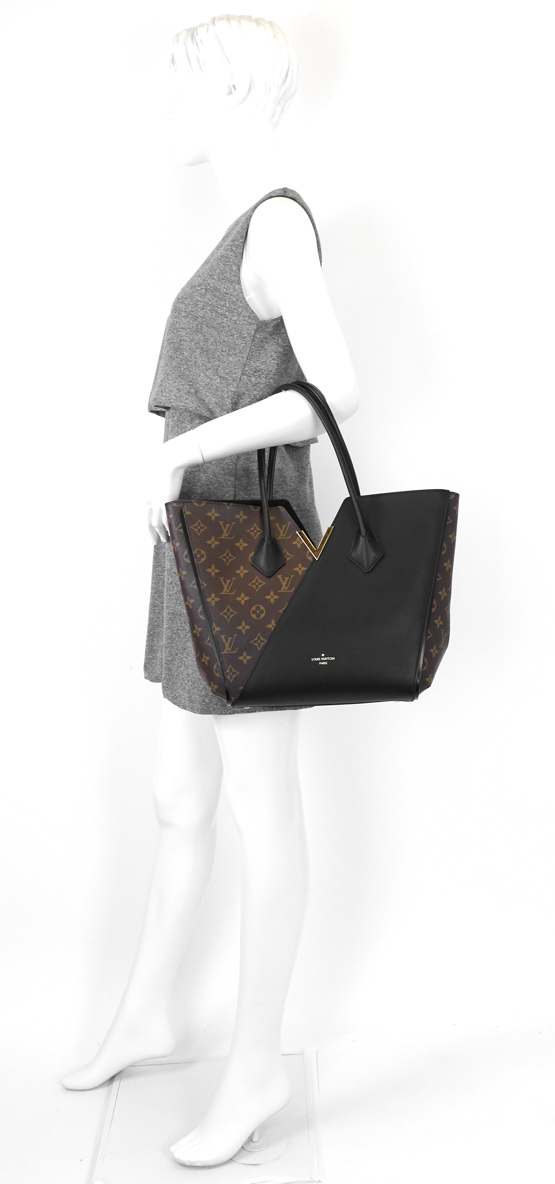 Louis Vuitto Kimono Monogram Canvas and Black Leather Bag