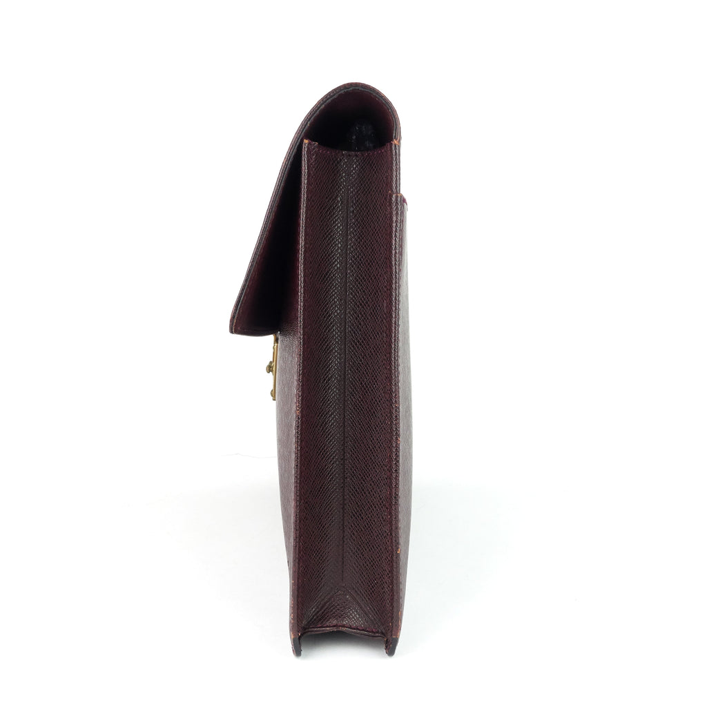 Louis Vuitto Serviette Kourad Taiga Leather Briefcase Bag