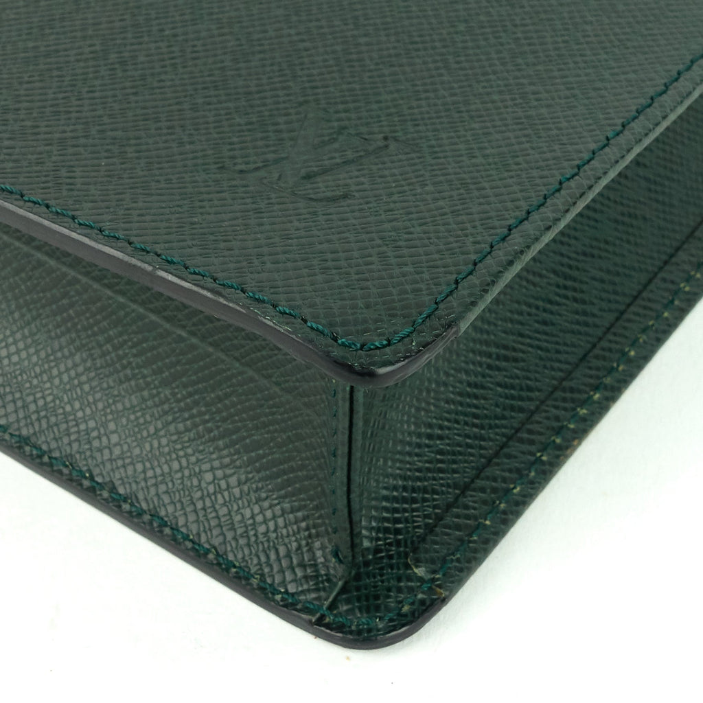 Louis Vuitto Serviette Kourad Taiga Leather Briefcase Bag