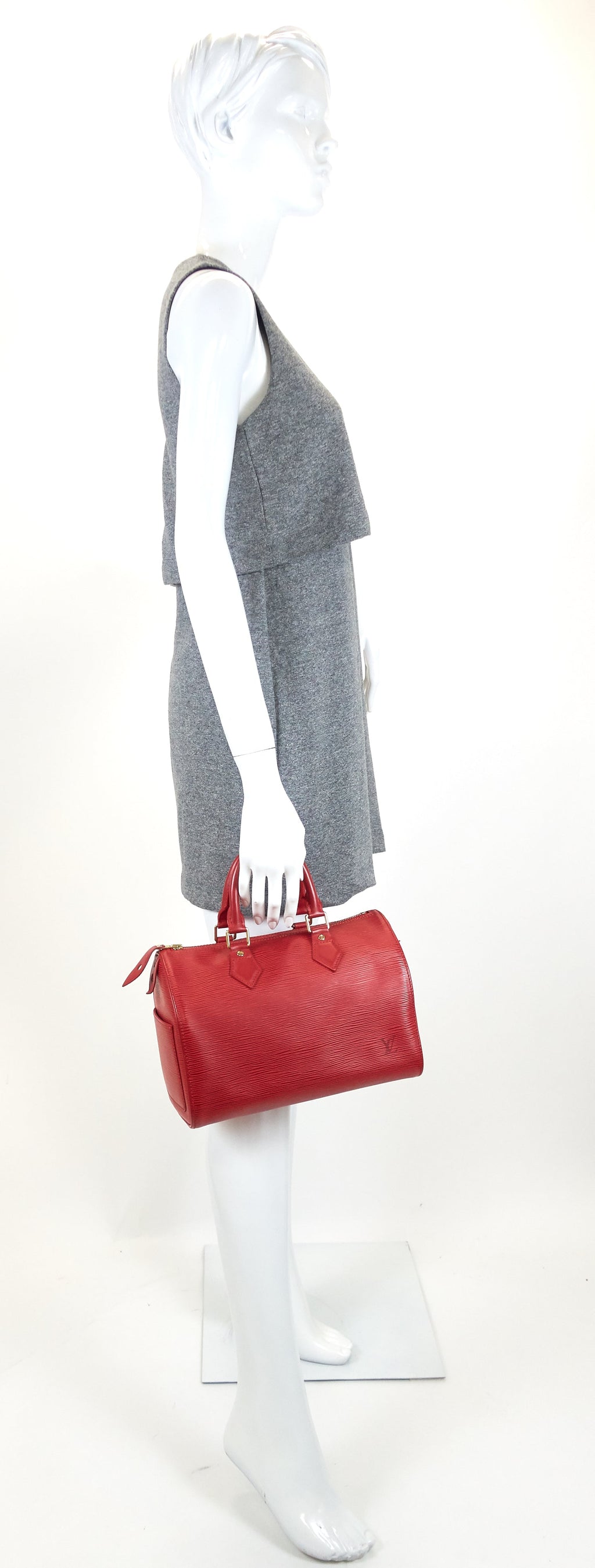 Louis Vuitto Speedy 25 Red Epi Leather Bag