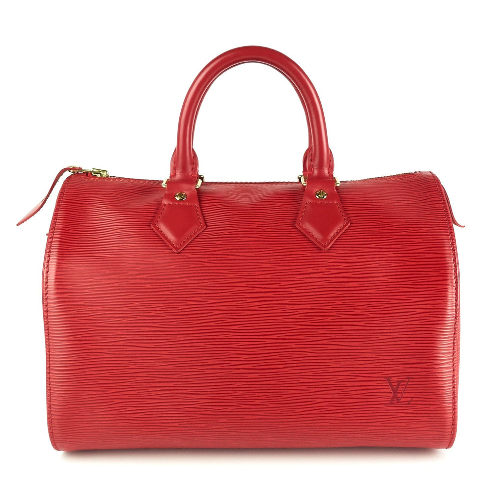 Louis Vuitto Speedy 25 Red Epi Leather Bag