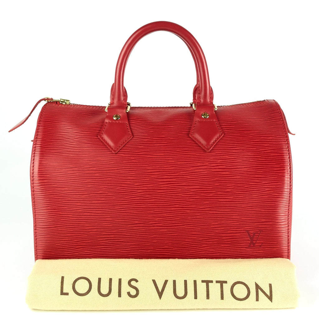 Louis Vuitto Speedy 25 Red Epi Leather Bag