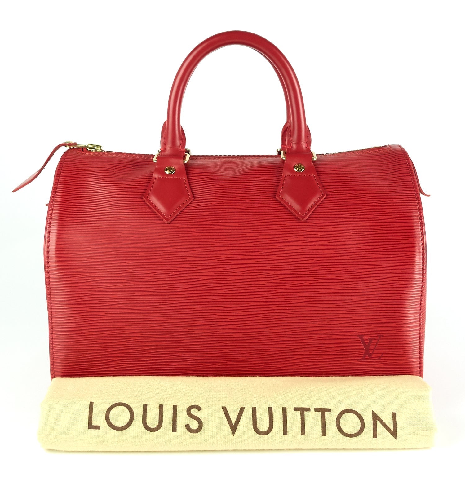 Louis Vuitto Speedy 25 Red Epi Leather Bag