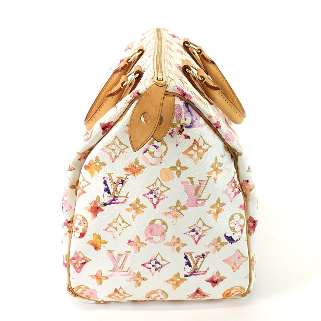 Louis Vuitto Speedy 35 Aquarelle Monogram Canvas Bag