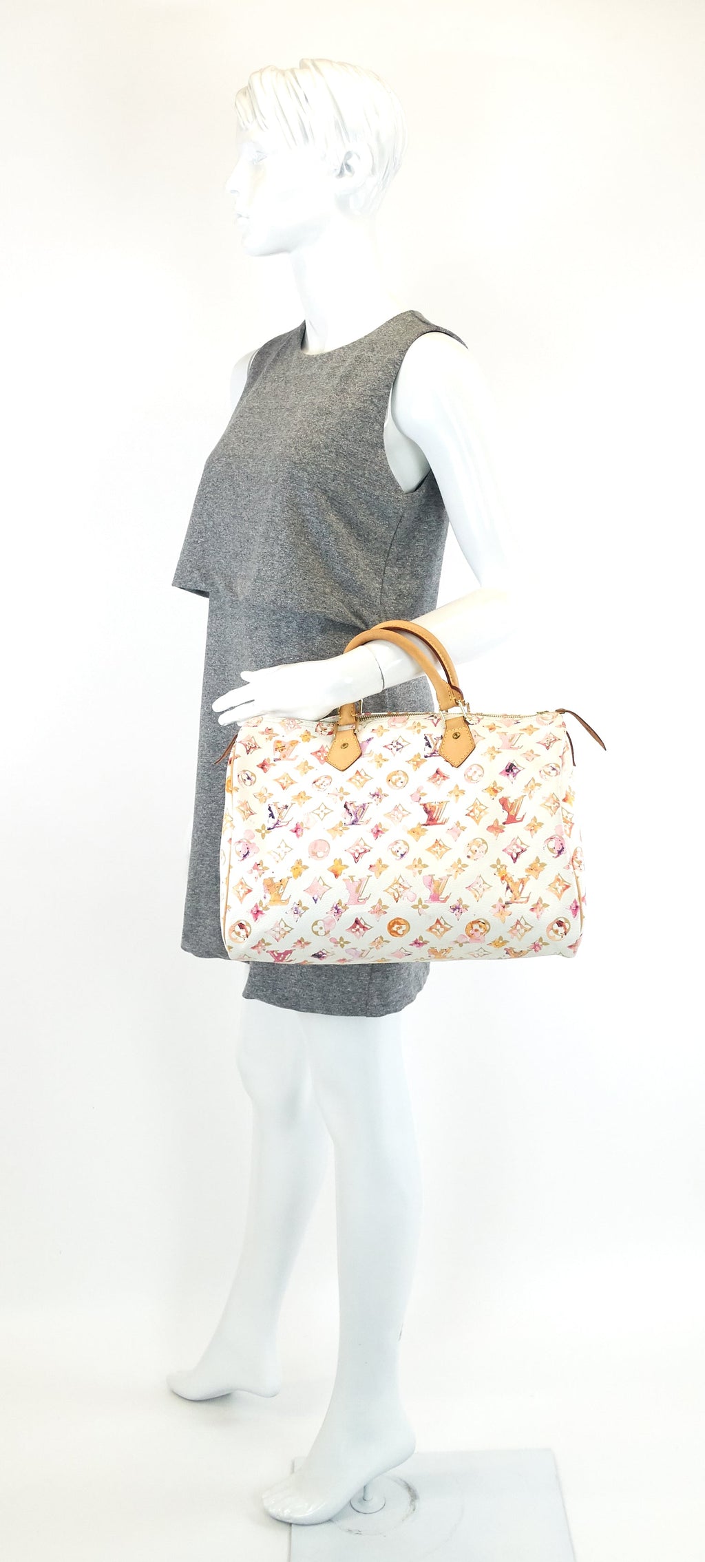 Louis Vuitto Speedy 35 Aquarelle Monogram Canvas Bag