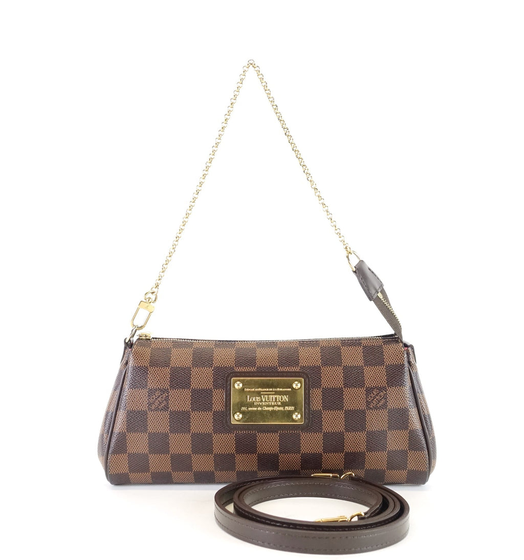 Louis Vuitto Eva Damier Ebene Canvas Crossbody Bag