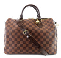 Louis Vuitto Speedy 30 Bandouliere Damier Ebene Canvas Bag