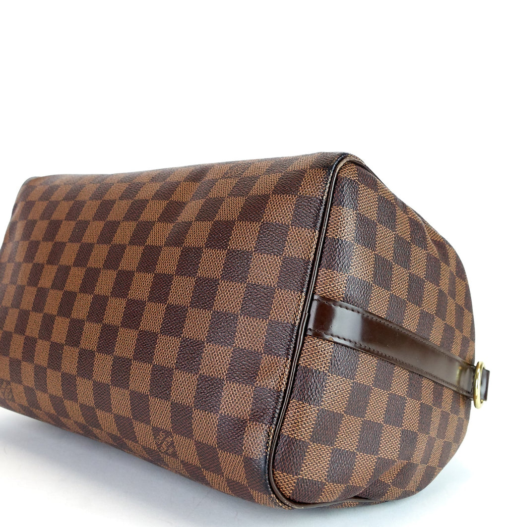 Louis Vuitto Speedy 30 Bandouliere Damier Ebene Canvas Bag