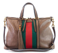 Gucci Rania Web Leather Top Handle Medium Bag