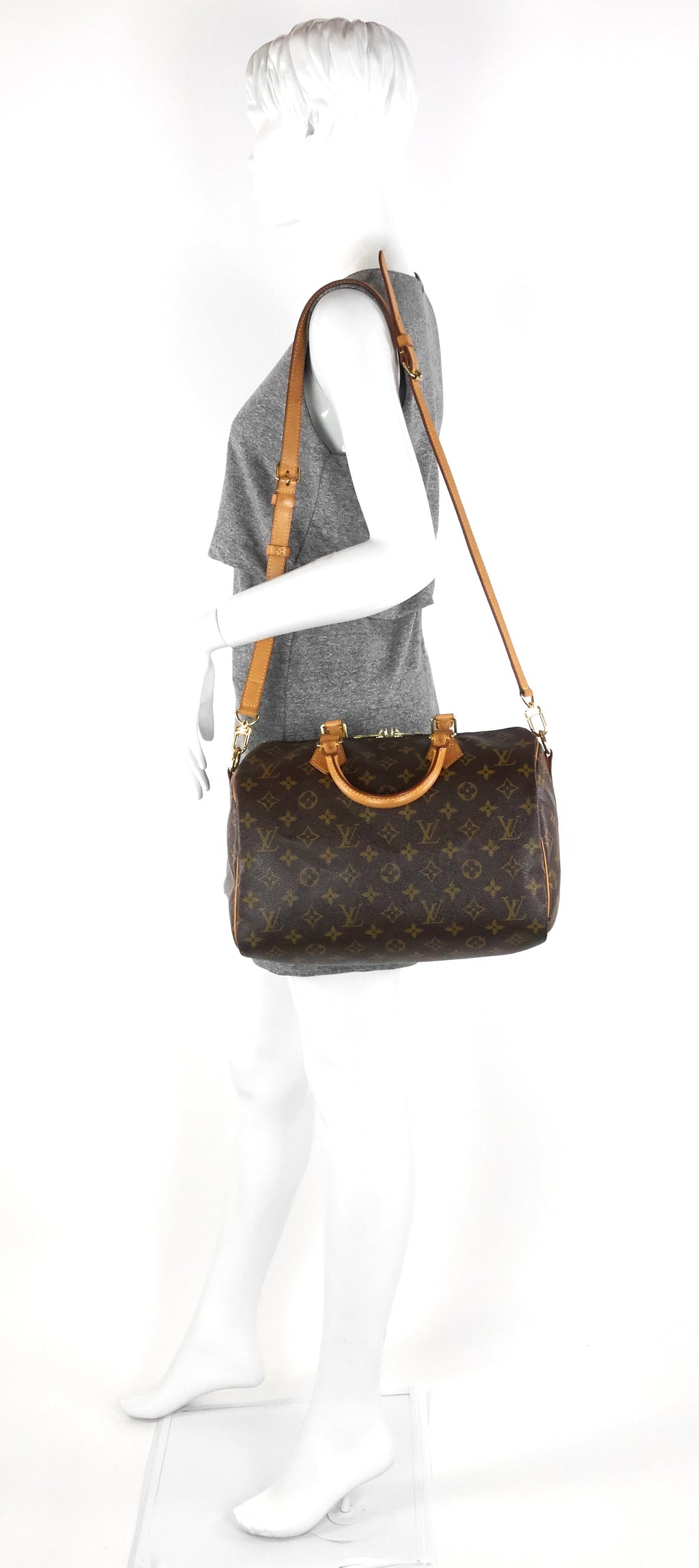 Louis Vuitto Speedy 30 Bandouliere Monogram Canvas Bag