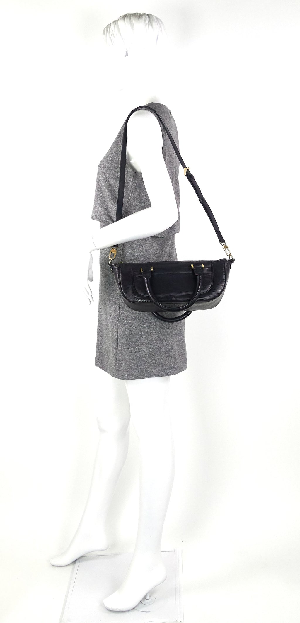 Louis Vuitto Dhanura Black Epi Leather Handbag