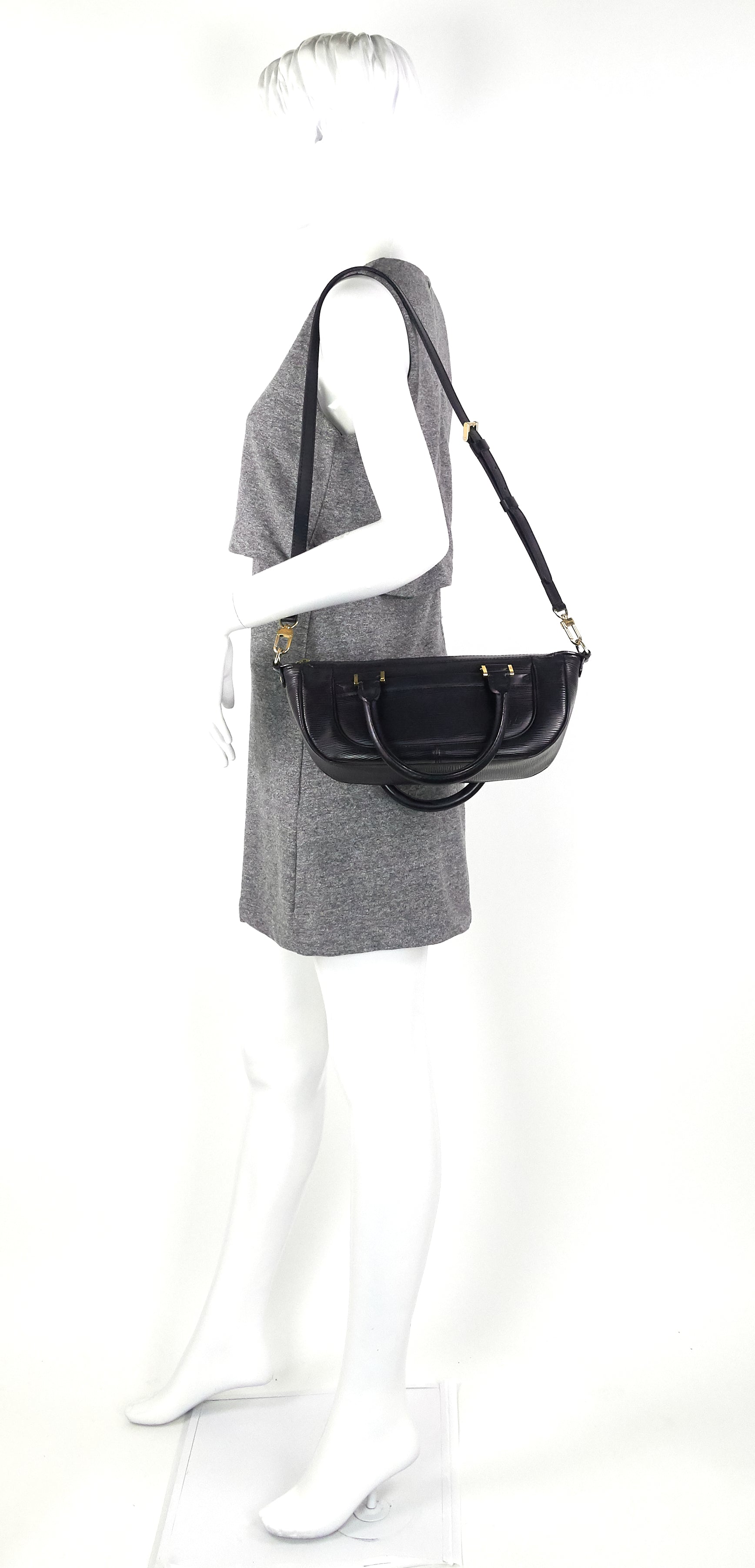 Louis Vuitto Dhanura Black Epi Leather Handbag