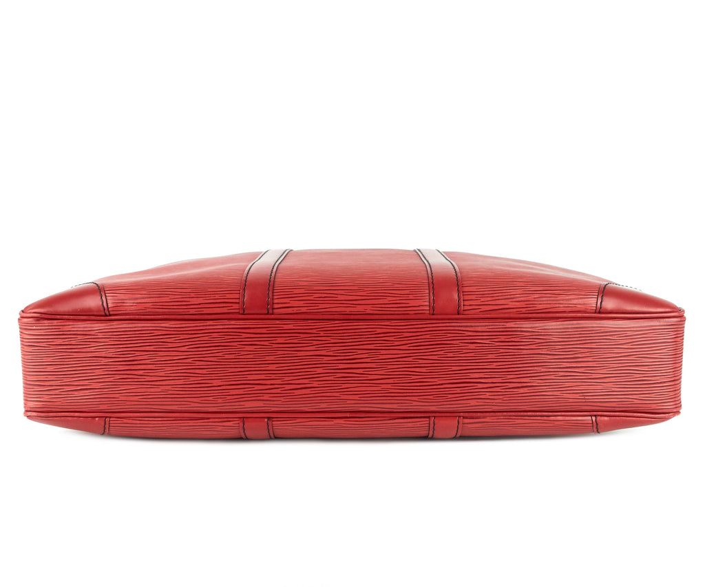 Louis Vuitto Porte-Documents Voyage Red Epi Leather Briefcase Bag