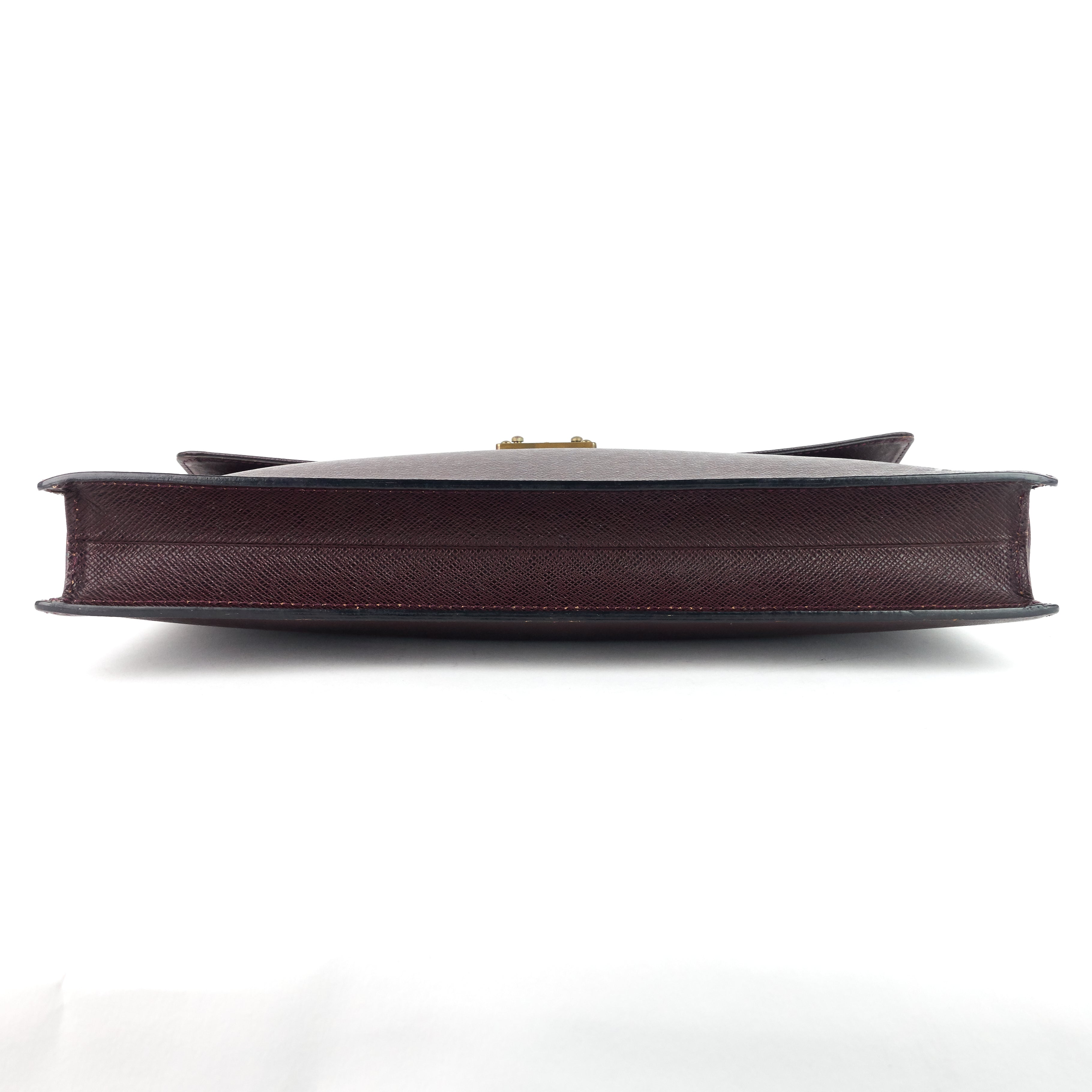 Louis Vuitto Serviette Kourad Taiga Leather Briefcase Bag