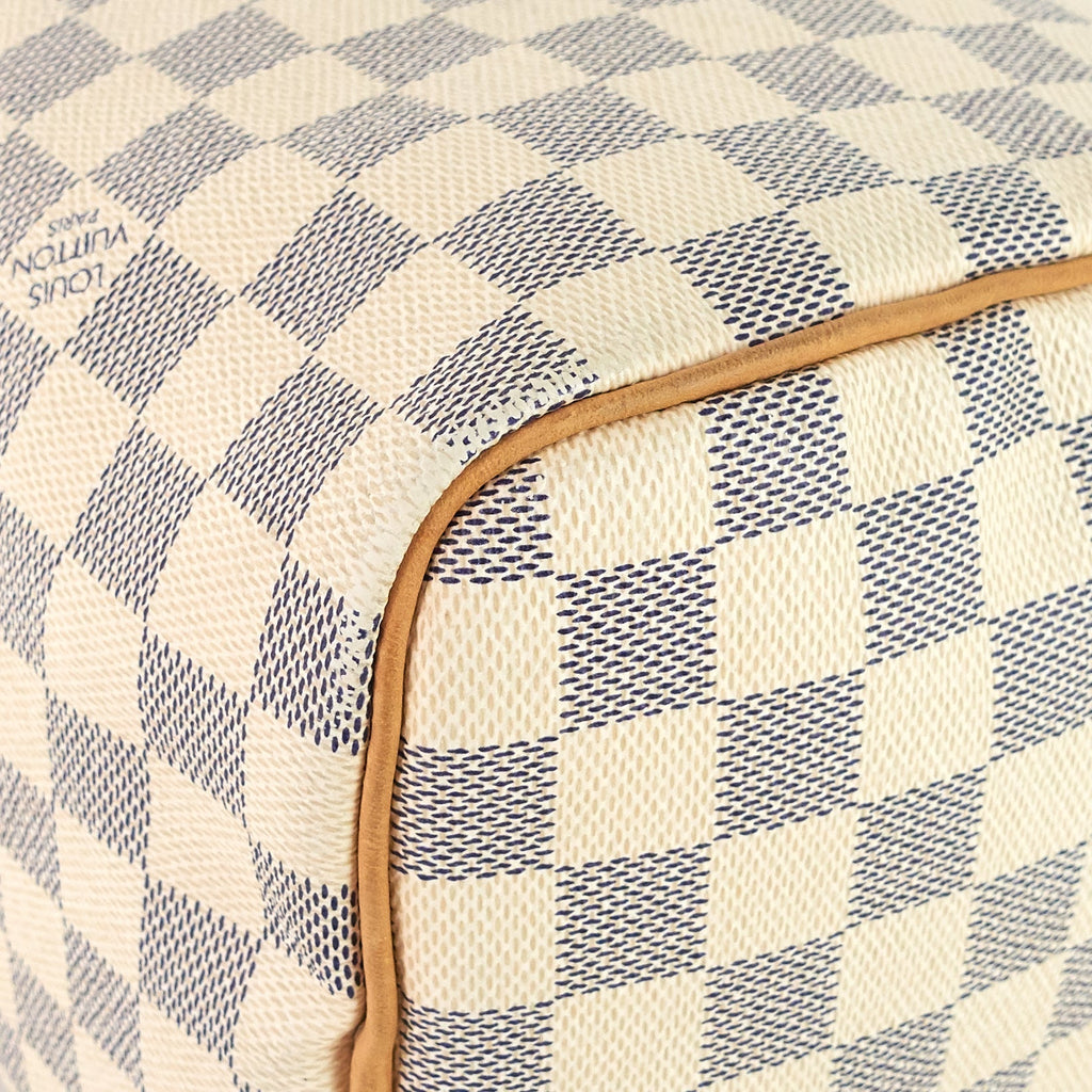 Louis Vuitto Speedy 30 Damier Azur Canvas Handbag