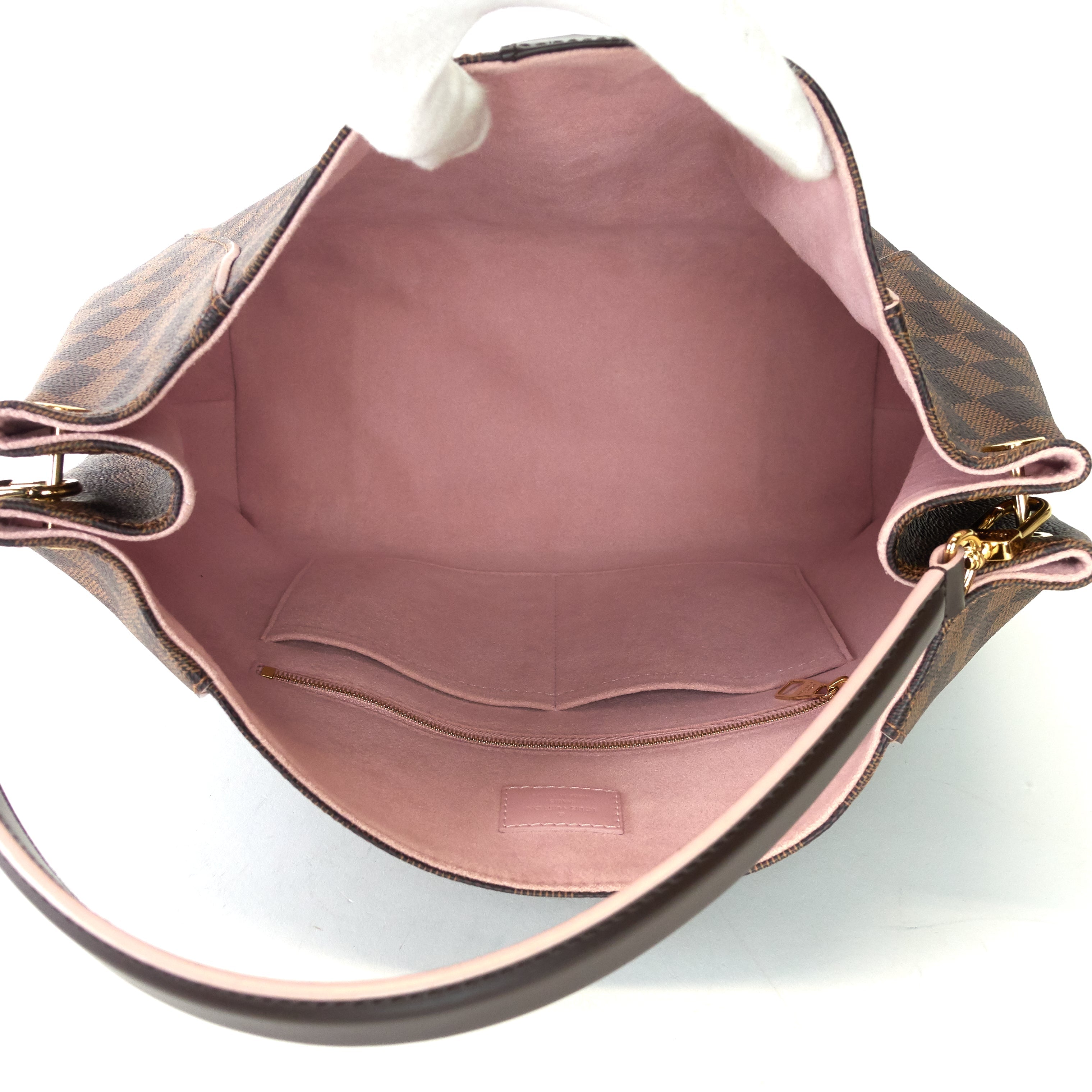 Louis Vuitto Caissa Damier Ebene Canvas Hobo Bag