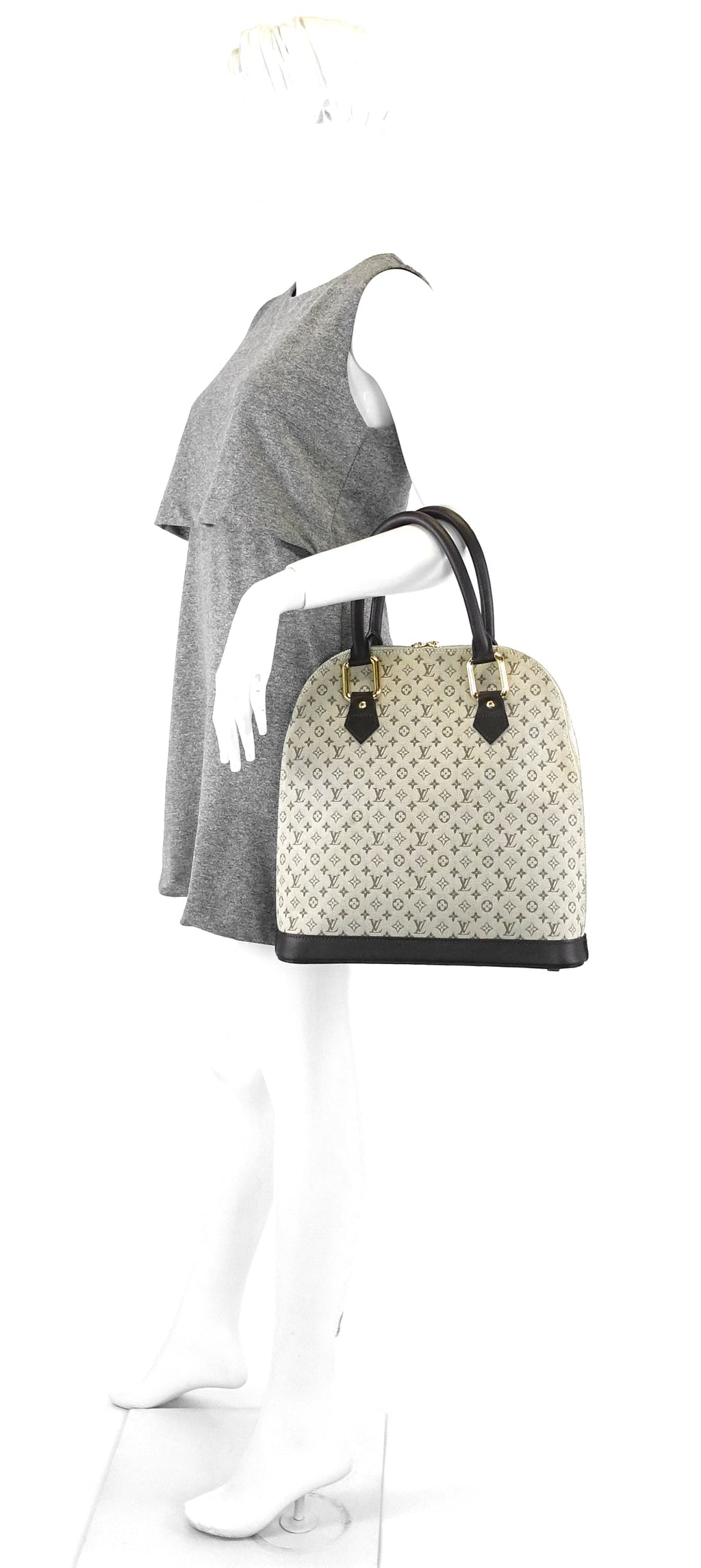 Louis Vuitto Alma Haut Mini Lin Canvas Handbag
