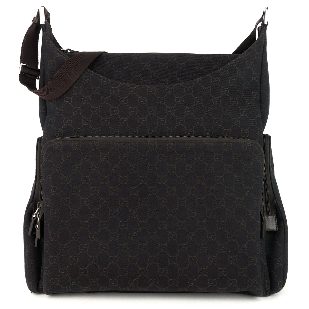 Gucci Zip Pockets XL Monogram Canvas Diaper Bag
