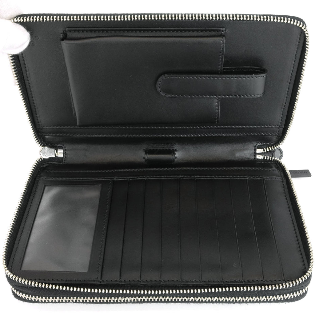 Gucci Monogram Leather Double Zip Travel Organizer Bag