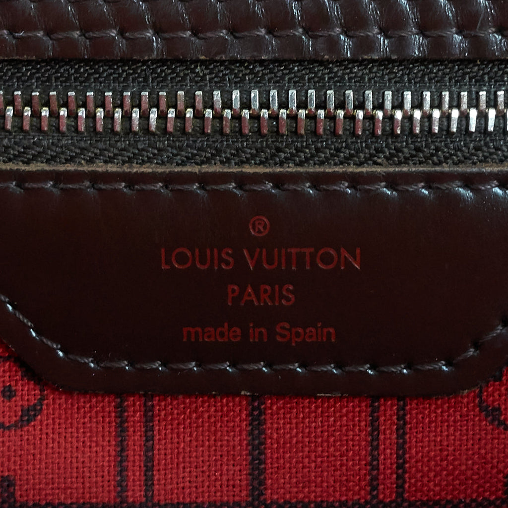 Louis Vuitto Neverfull MM Damier Ebene Canvas Bag