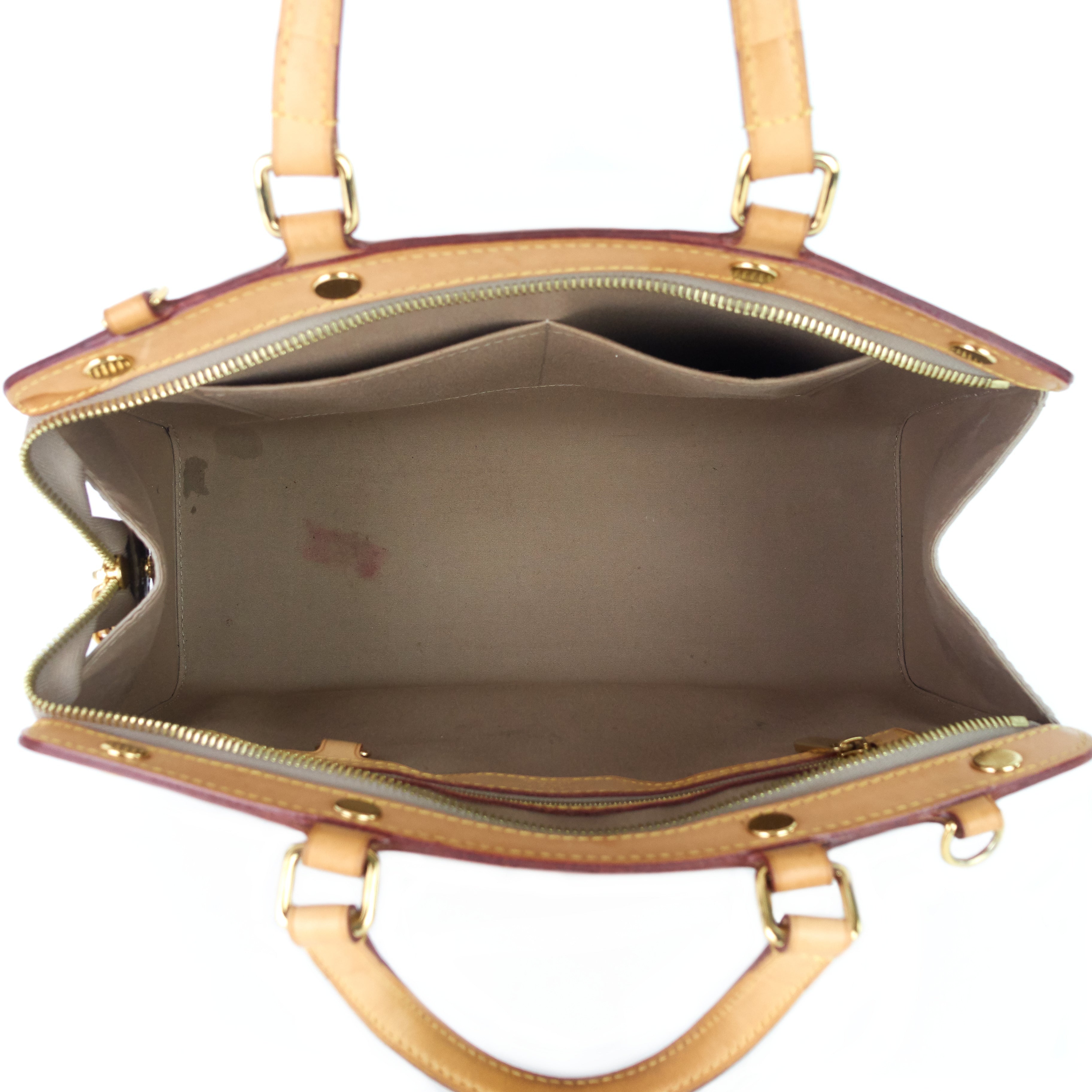 Louis Vuitto Brea MM Beige Poudre Monogram Vernis Leather Bag