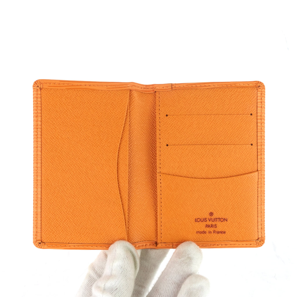 Louis Vuitto Orange Epi Leather Card Holder