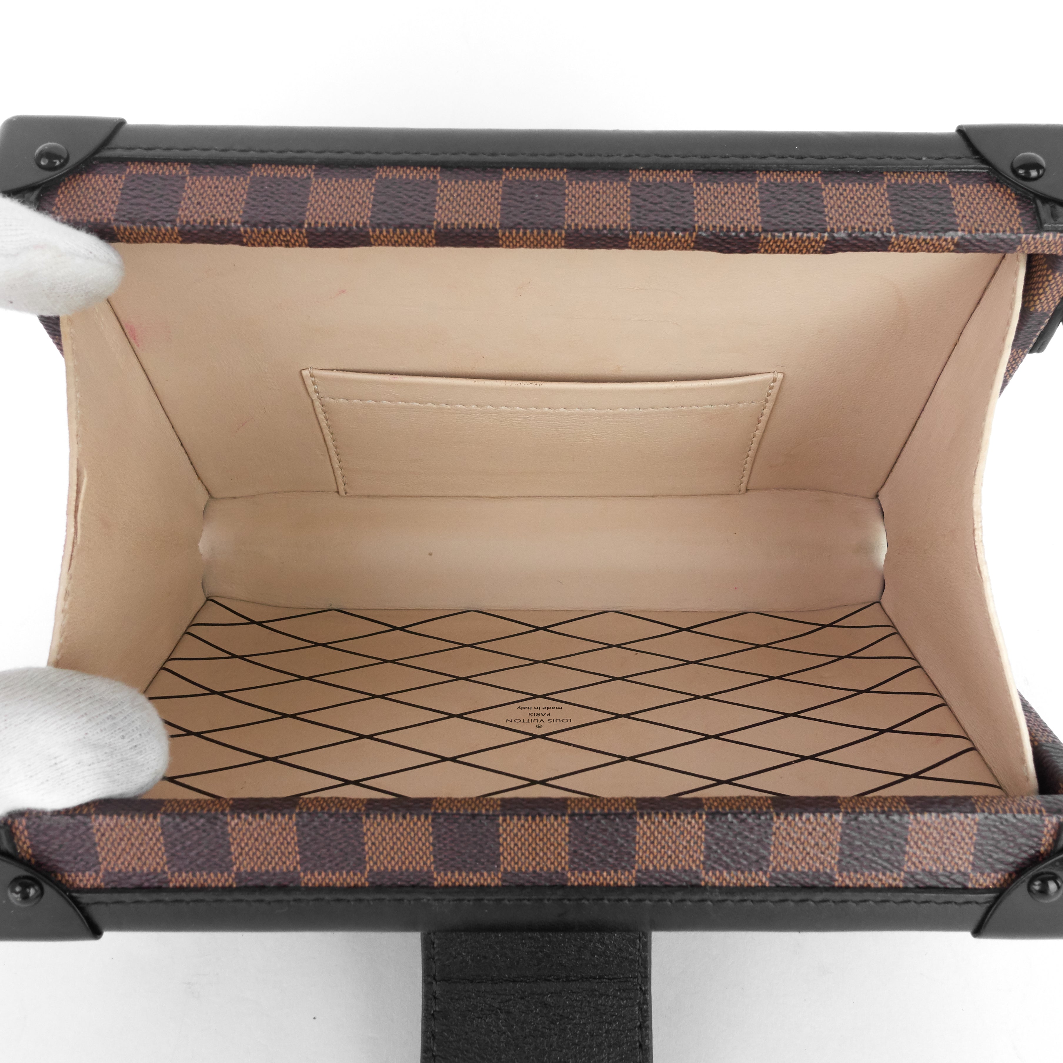 Louis Vuitto Petite Malle Damier Ebene Cavas Bag