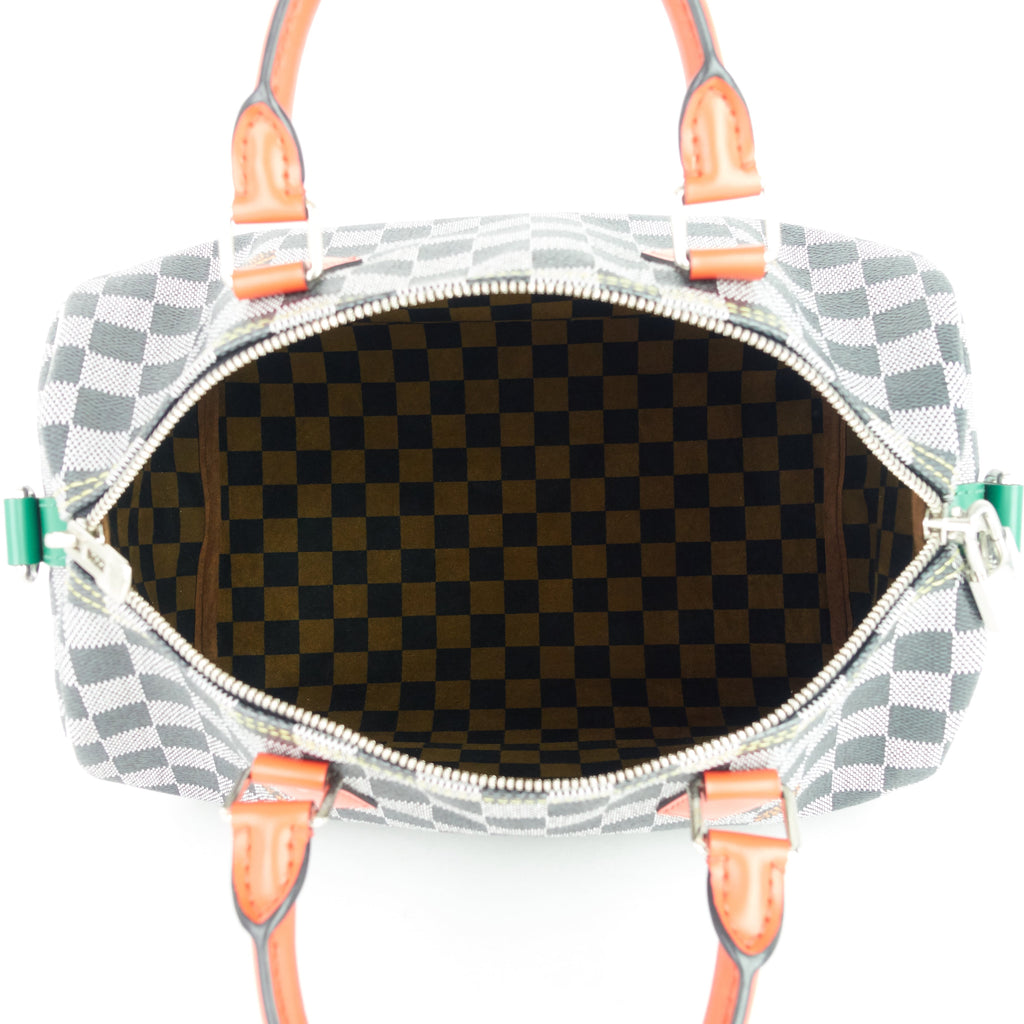 Louis Vuitto Speedy 30 BandouliÃ¨re Black White Damier Canvas Bag